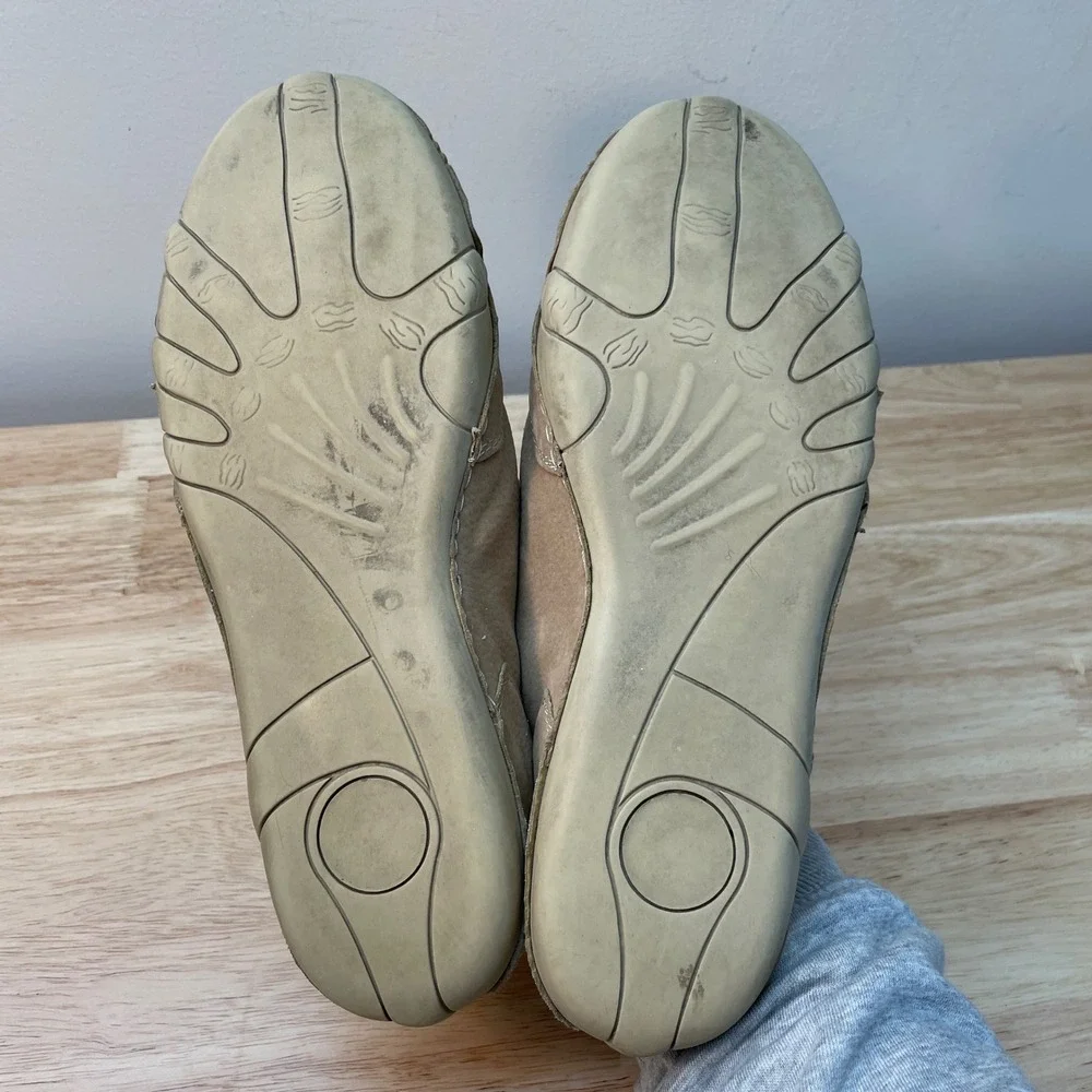 Wiecel Mens Suede Driving Shoes Tan Slip On‎ Speed Laces Size 43 Low Top Loafers